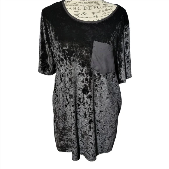 EVRI Womens Black Velvet Blouse 0X - Picture 1 of 4